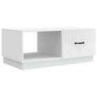 Salontafel 90 x 50 x 37 cm wit bewerkt hout