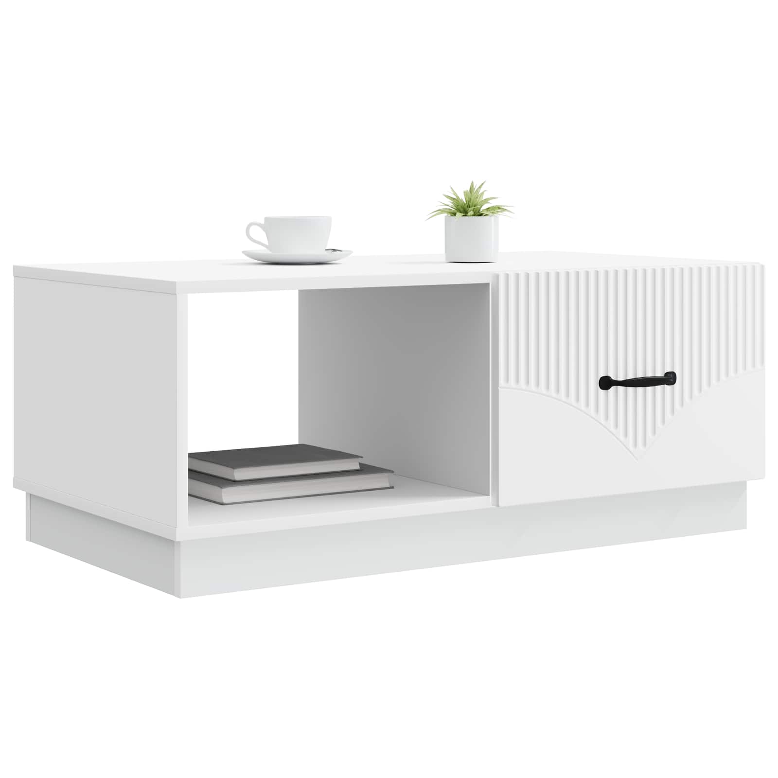 Salontafel Wit 90 x 50 x 37 cm Bewerkt hout