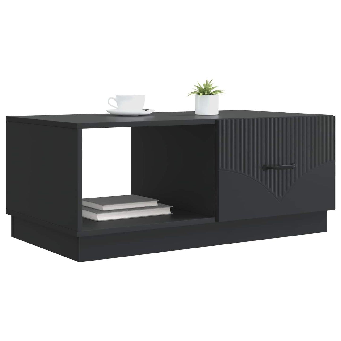 Salontafel Zwart 90 x 50 x 37 cm Bewerkt hout