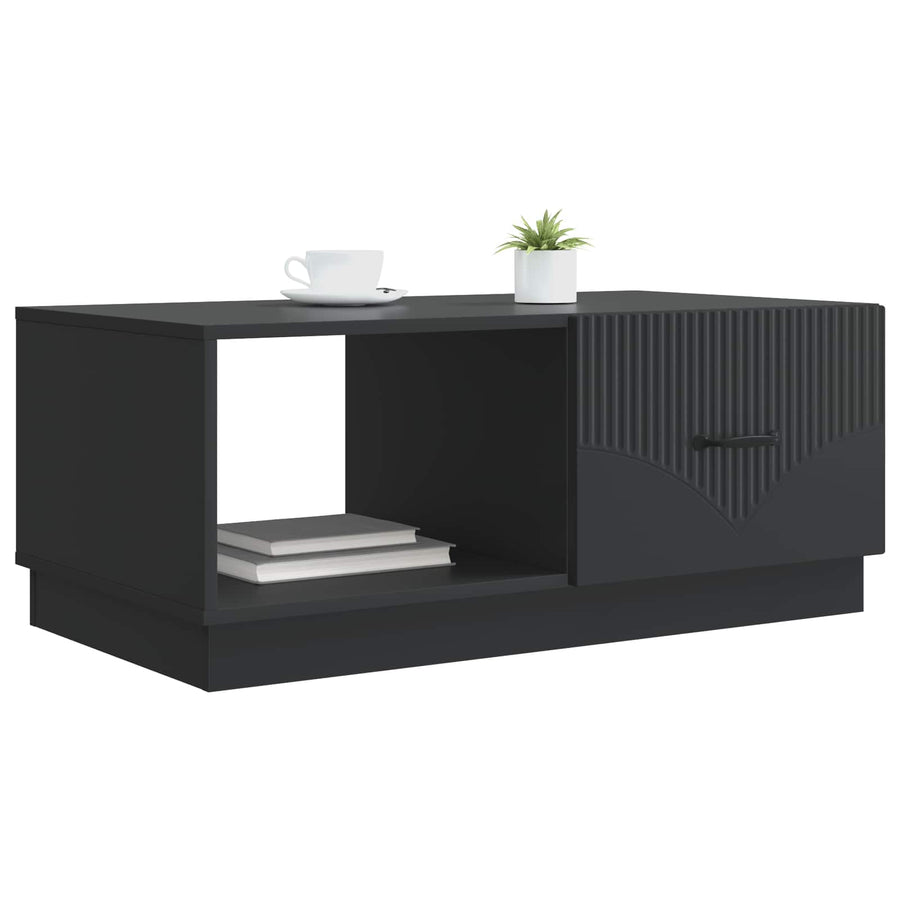 Salontafel Zwart 90 x 50 x 37 cm Bewerkt hout