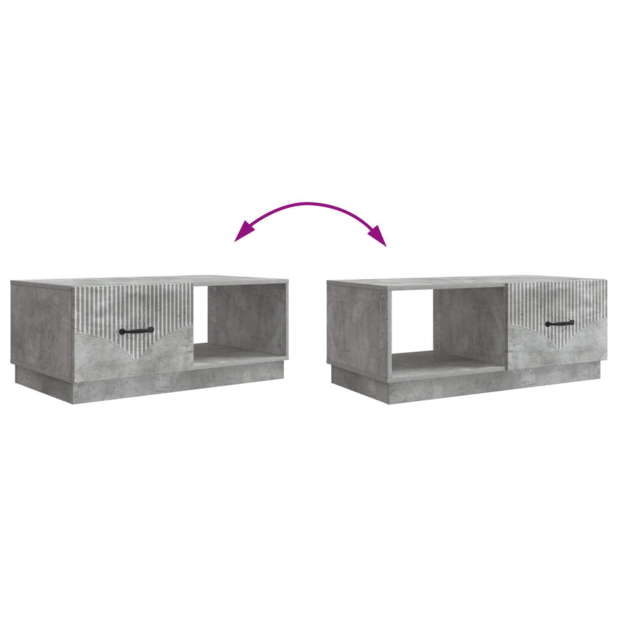 Salontafel Betongrijs 90 x 50 x 37 cm Bewerkt hout