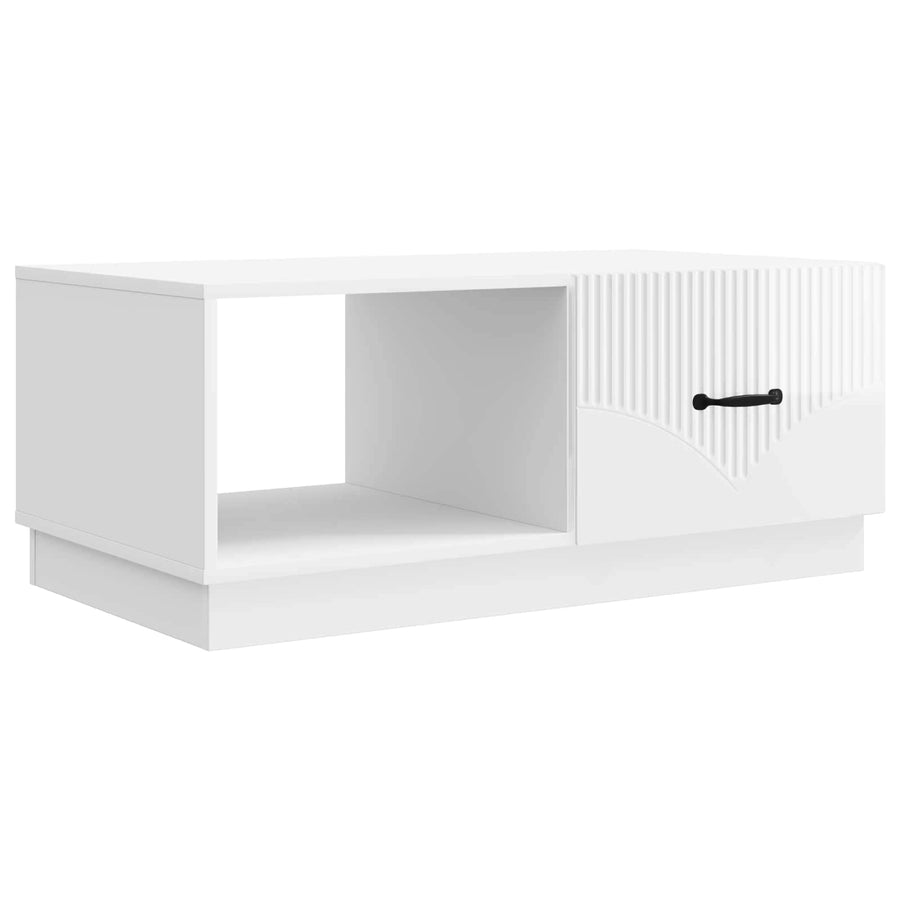 Salontafel Hoogglans Wit 90 x 50 x 37 cm Bewerkt hout