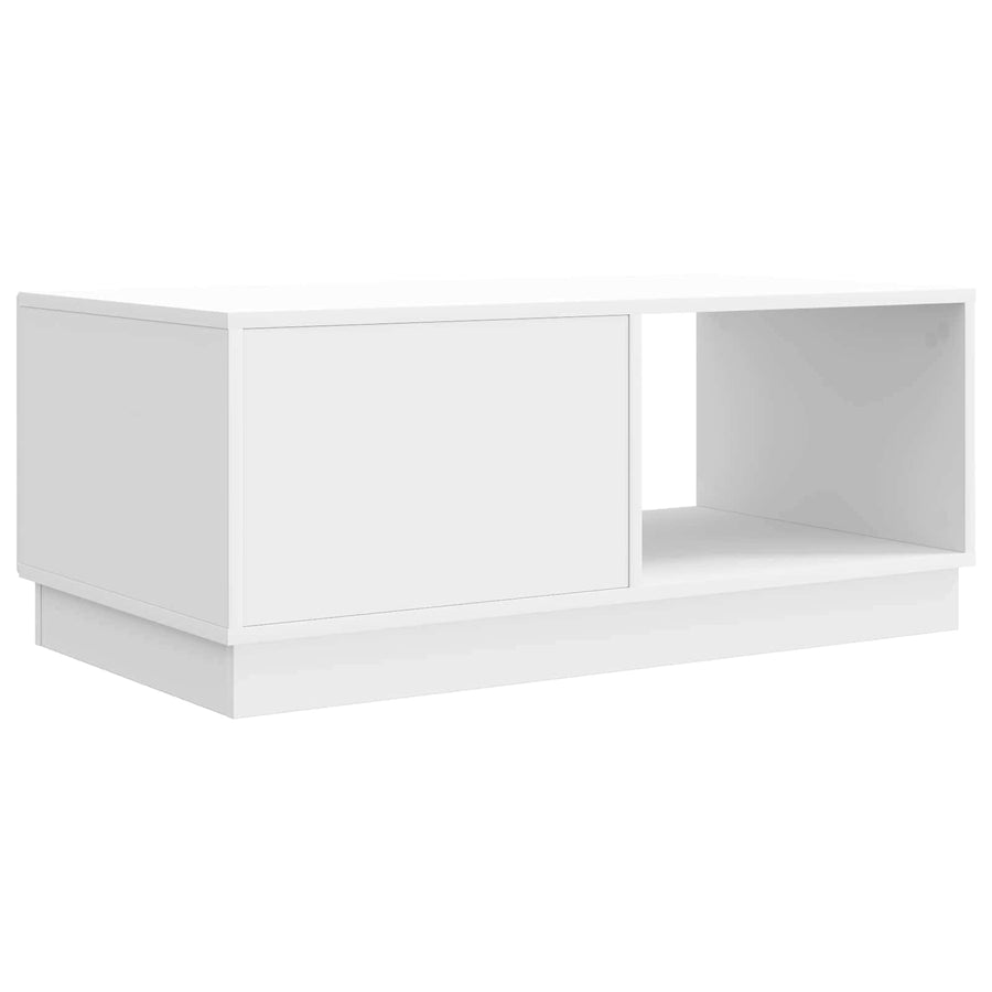 Salontafel Hoogglans Wit 90 x 50 x 37 cm Bewerkt hout