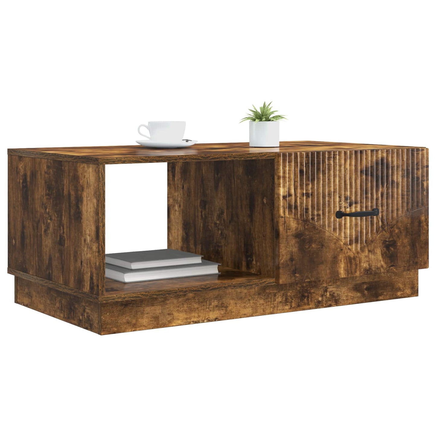Salontafel Gerookt eiken 90 x 50 x 37 cm Bewerkt hout