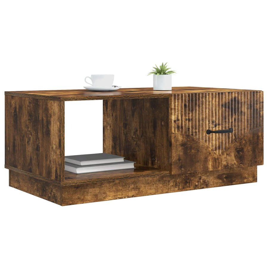 Salontafel Gerookt eiken 90 x 50 x 37 cm Bewerkt hout
