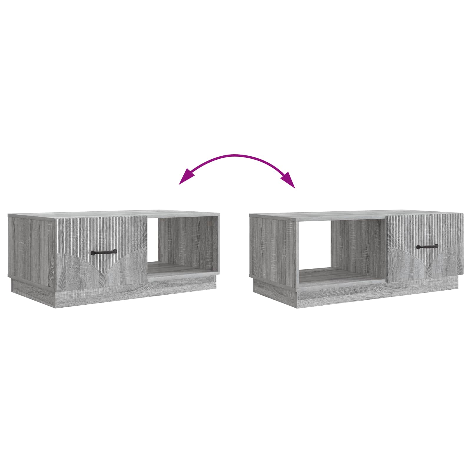 Salontafel Grijs sonoma 90 x 50 x 37 cm Bewerkt hout