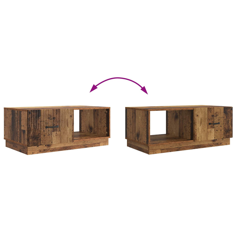Salontafel Oud hout 90 x 50 x 37 cm Bewerkt hout