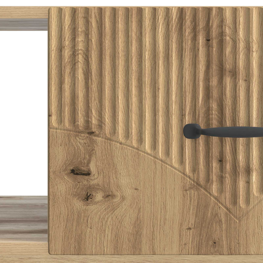 Salontafel Artisanaal eiken 90 x 50 x 37 cm Bewerkt hout
