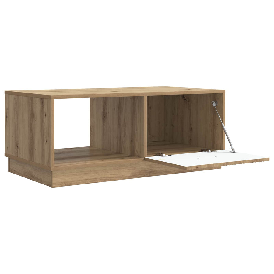 Salontafel Artisanaal eiken 90 x 50 x 37 cm Bewerkt hout