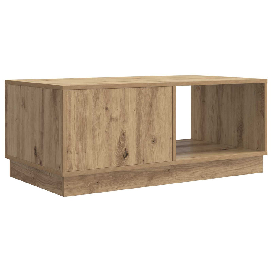 Salontafel Artisanaal eiken 90 x 50 x 37 cm Bewerkt hout