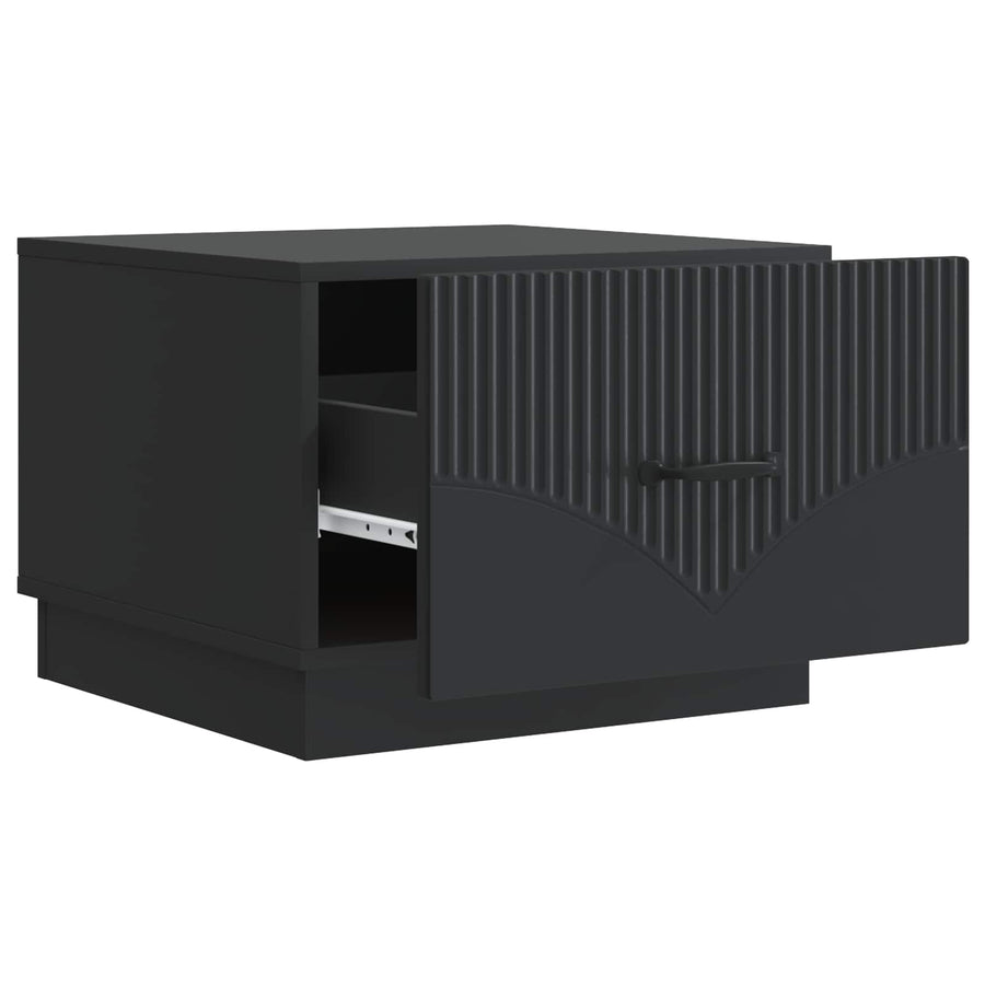 Salontafel met lade Zwart 49 x 50 x 37 cm Bewerkt hout