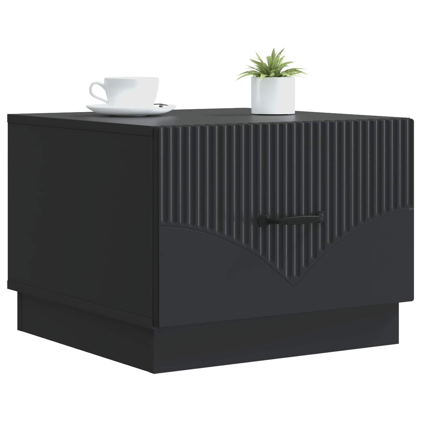 Salontafel met lade Zwart 49 x 50 x 37 cm Bewerkt hout