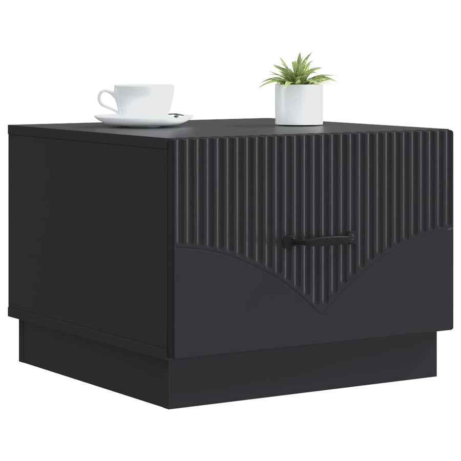 Salontafel met lade Zwart 49 x 50 x 37 cm Bewerkt hout
