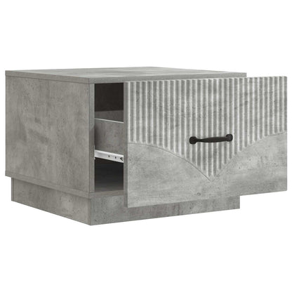 Salontafel met lade Betongrijs 49 x 50 x 37 cm Bewerkt hout