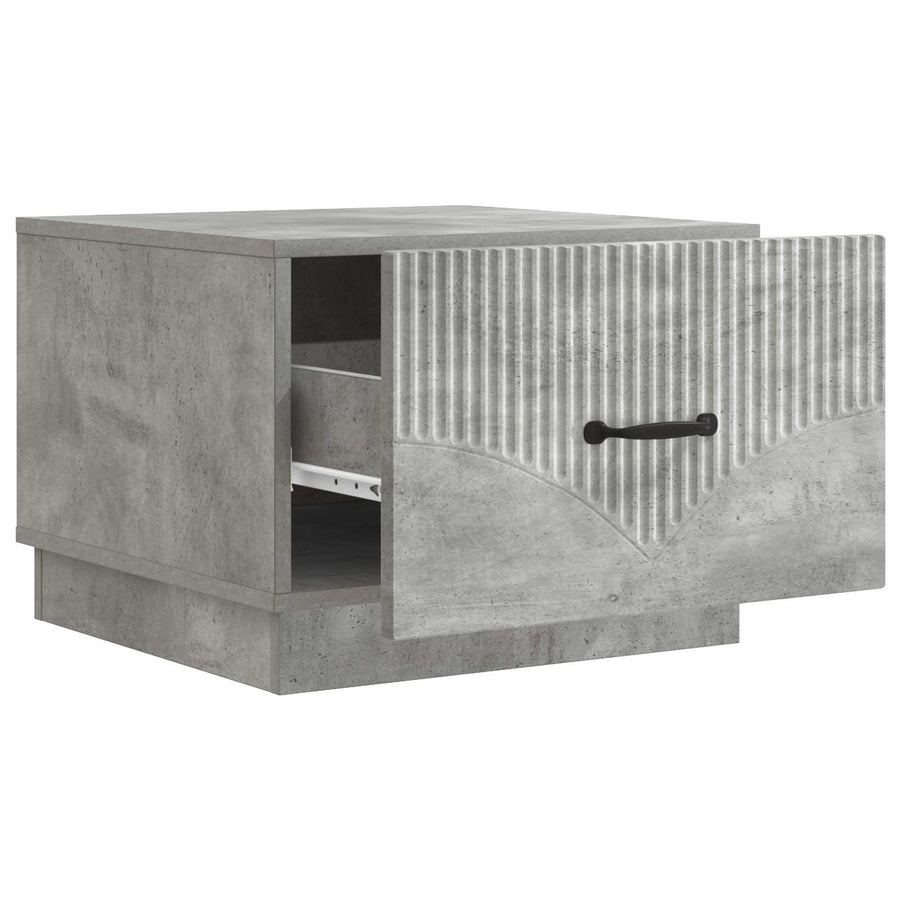 Salontafel met lade Betongrijs 49 x 50 x 37 cm Bewerkt hout