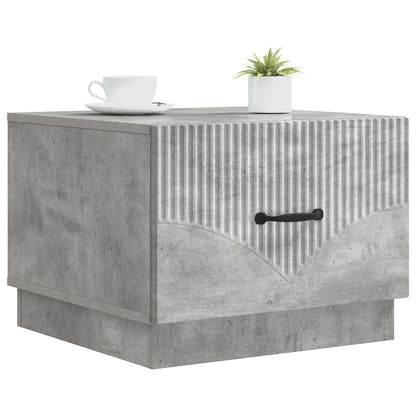 Salontafel met lade Betongrijs 49 x 50 x 37 cm Bewerkt hout