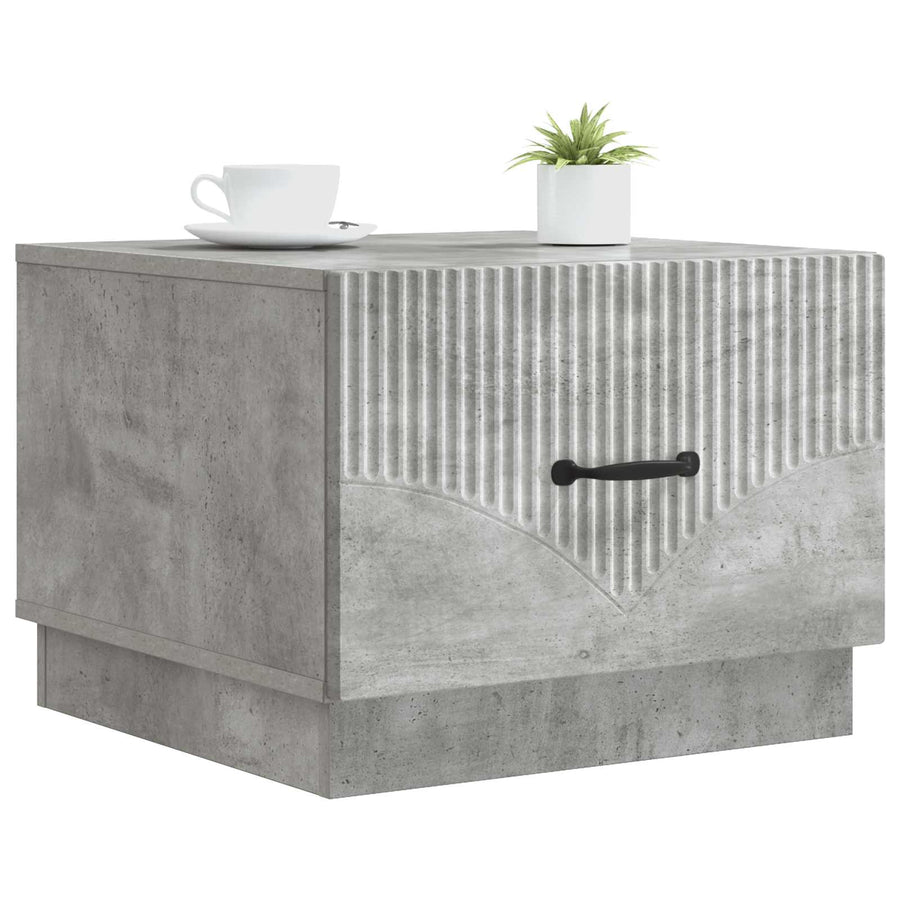 Salontafel met lade Betongrijs 49 x 50 x 37 cm Bewerkt hout