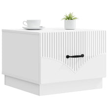 Salontafel met lade Hoogglans Wit 49 x 50 x 37 cm Bewerkt hout