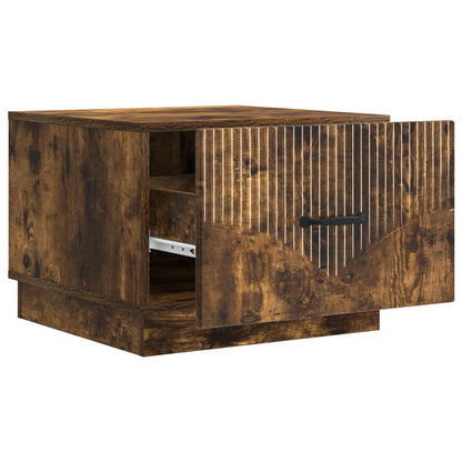 Salontafel met lade Gerookt eiken 49 x 50 x 37 cm Bewerkt hout