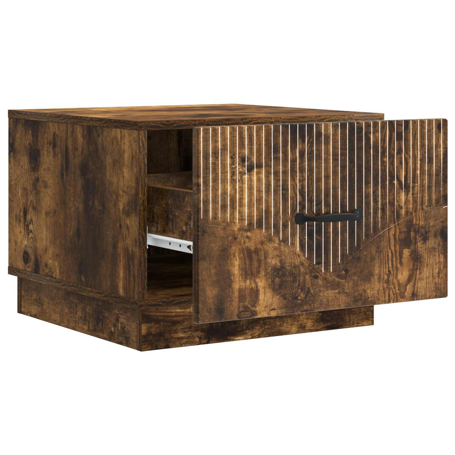 Salontafel met lade Gerookt eiken 49 x 50 x 37 cm Bewerkt hout