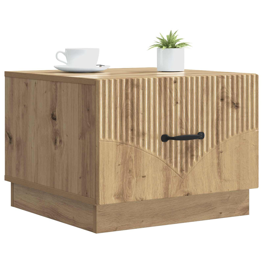 Salontafel Artisanaal eiken 49 x 50 x 37 cm Bewerkt hout