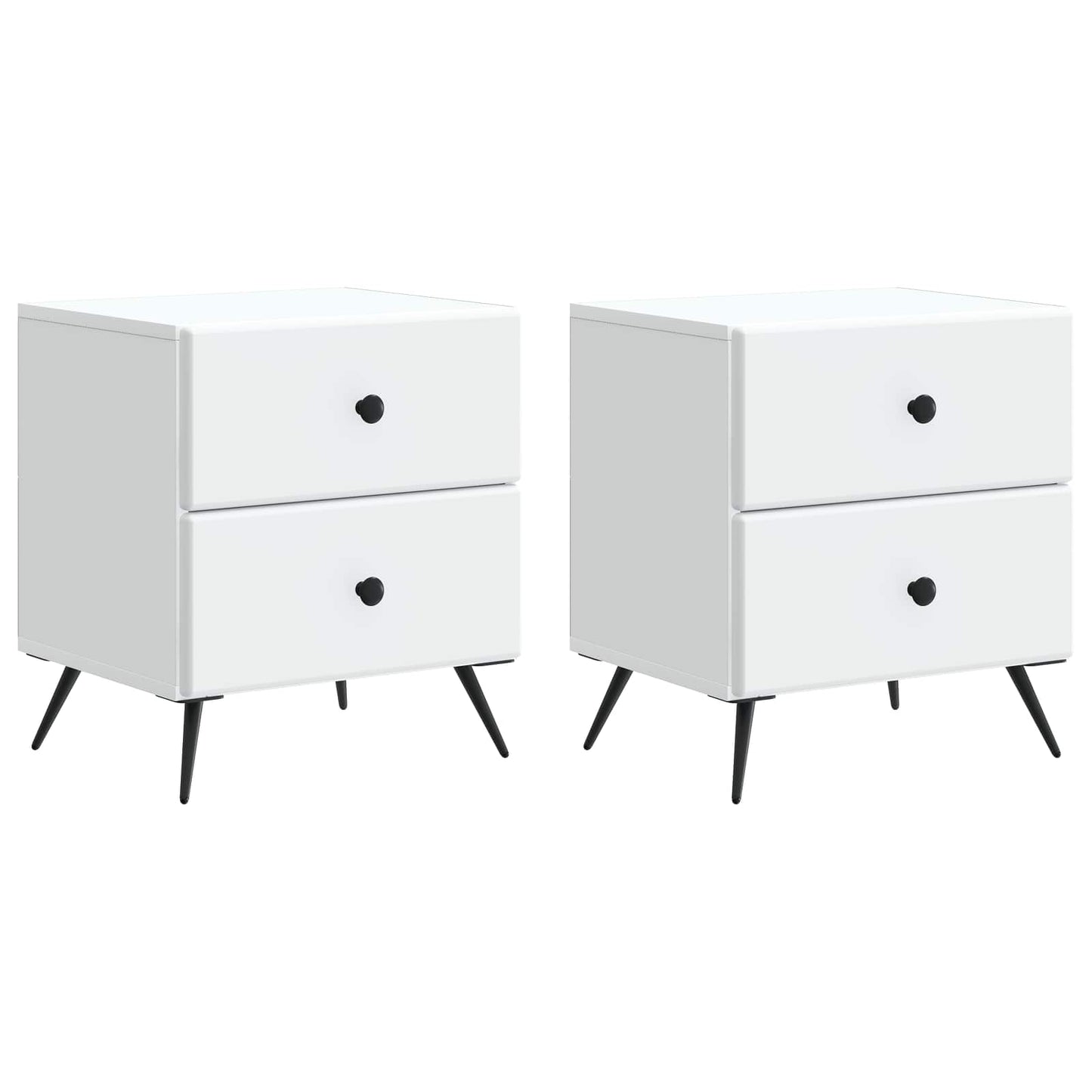 Nachtkastje met lade 2 pcs Wit 43 x 34,5 x 47,5 cm Bewerkt hout