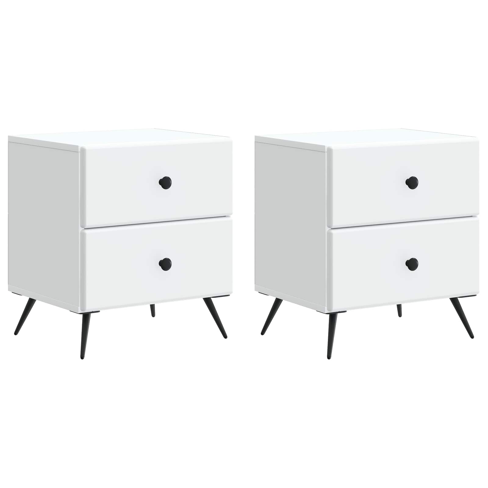 Nachtkastje met lade 2 pcs Wit 43 x 34,5 x 47,5 cm Bewerkt hout