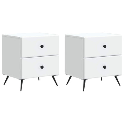 Nachtkastje met lade 2 pcs Wit 43 x 34,5 x 47,5 cm Bewerkt hout