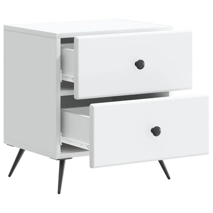 Nachtkastje met lade 2 pcs Wit 43 x 34,5 x 47,5 cm Bewerkt hout