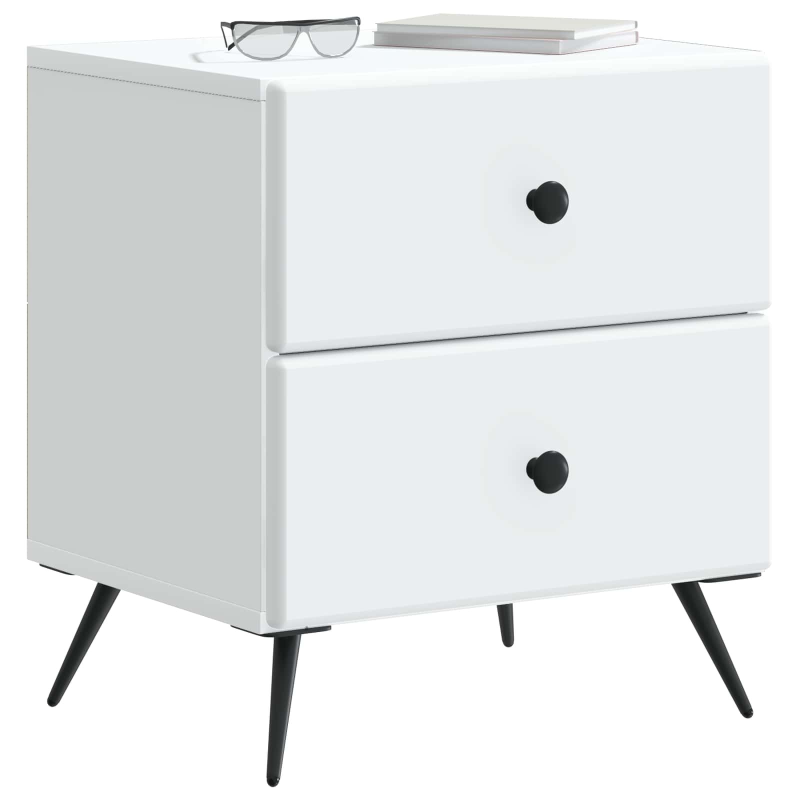 Nachtkastje met lade 2 pcs Wit 43 x 34,5 x 47,5 cm Bewerkt hout