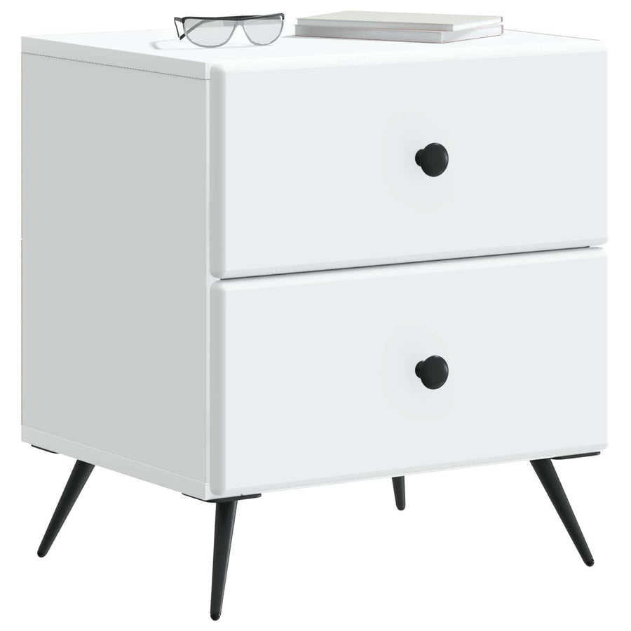 Nachtkastje met lade 2 pcs Wit 43 x 34,5 x 47,5 cm Bewerkt hout