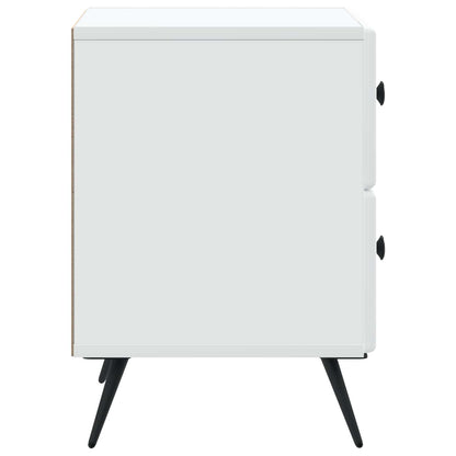 Nachtkastje met lade 2 pcs Wit 43 x 34,5 x 47,5 cm Bewerkt hout