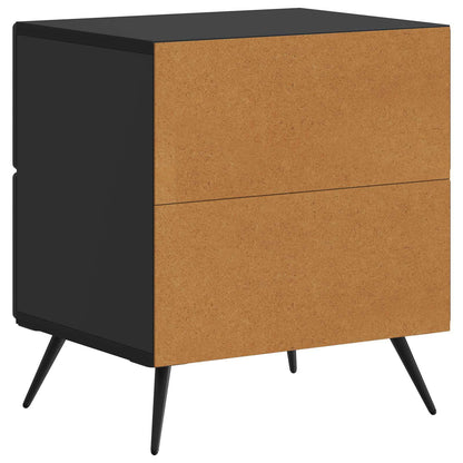 Nachtkastje met lade Zwart 43 x 34,5 x 47,5 cm Bewerkt hout