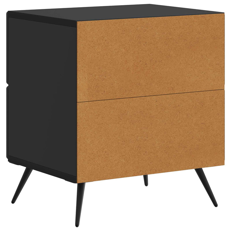 Nachtkastje met lade Zwart 43 x 34,5 x 47,5 cm Bewerkt hout