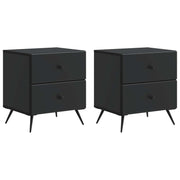 Nachtkastje 2 stuks zwart 43x34,5x47,5 cm bewerkt hout