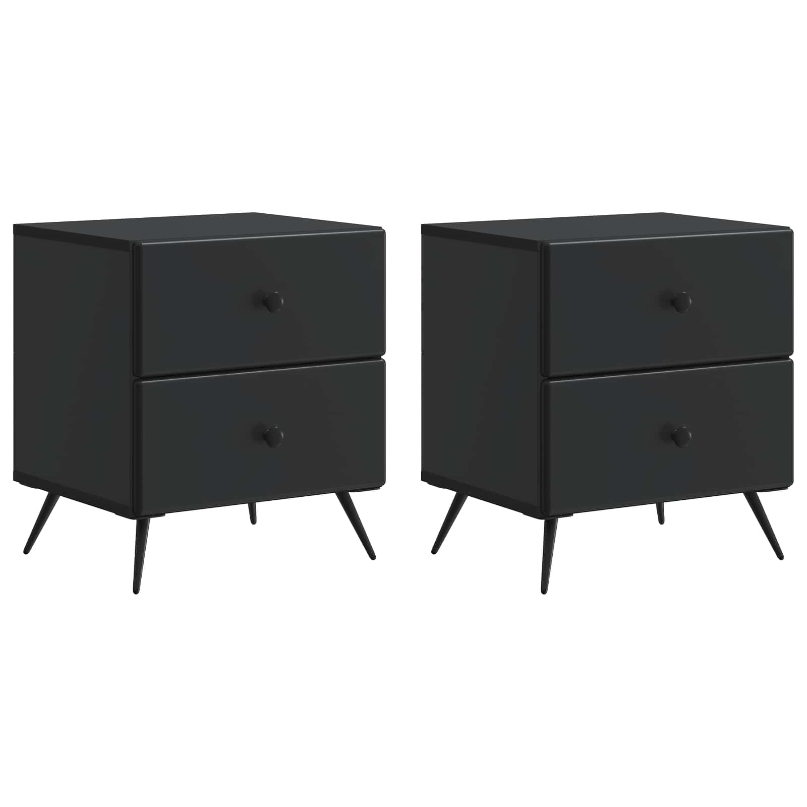 Nachtkastje 2 pcs Zwart 43 x 34,5 x 47,5 cm Bewerkt hout