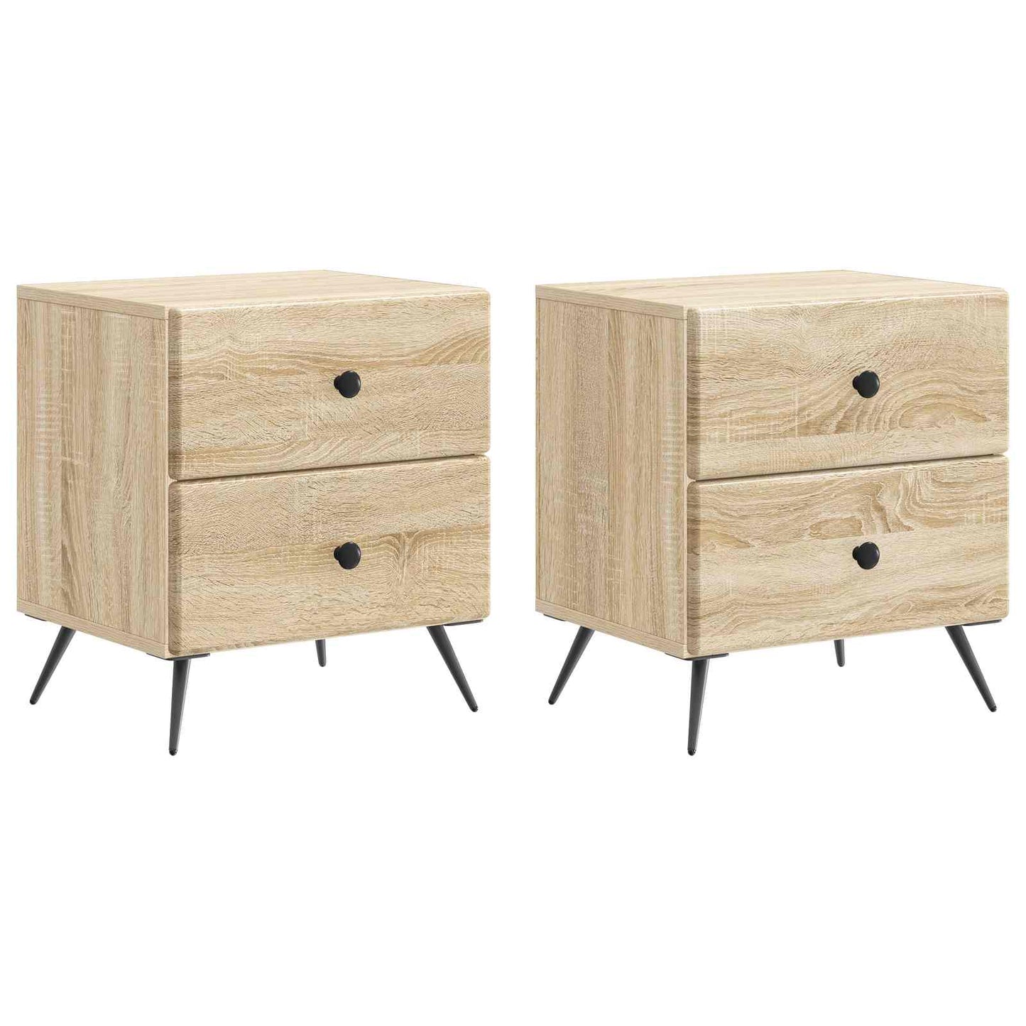Nachtkastje 2 pcs Sonoma Eiken 43 x 34,5 x 47,5 cm Bewerkt hout