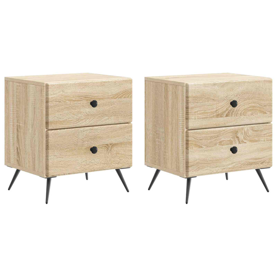 Nachtkastje 2 pcs Sonoma Eiken 43 x 34,5 x 47,5 cm Bewerkt hout