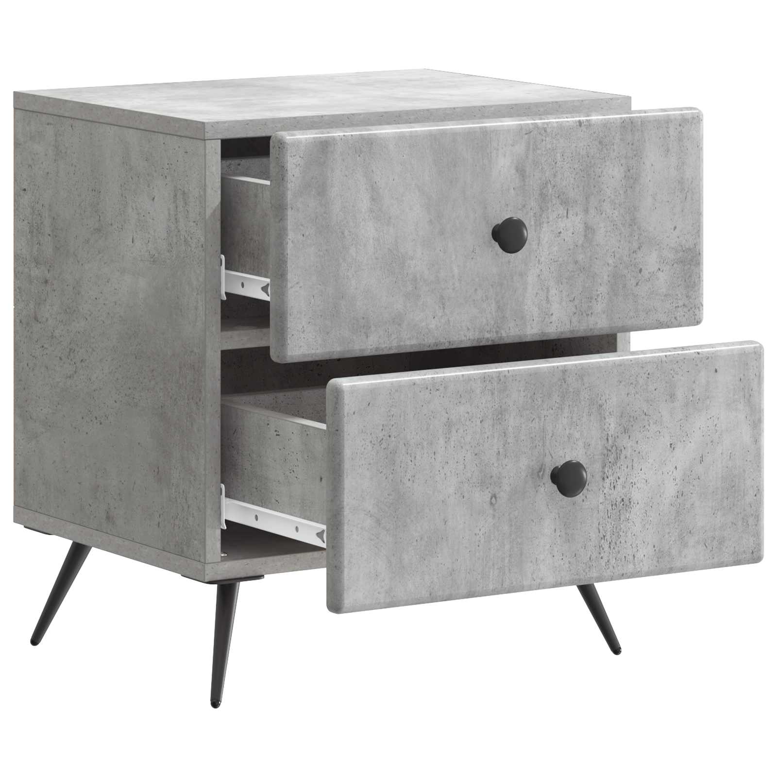 Nachtkastje Betongrijs 43 x 34,5 x 47,5 cm Bewerkt hout