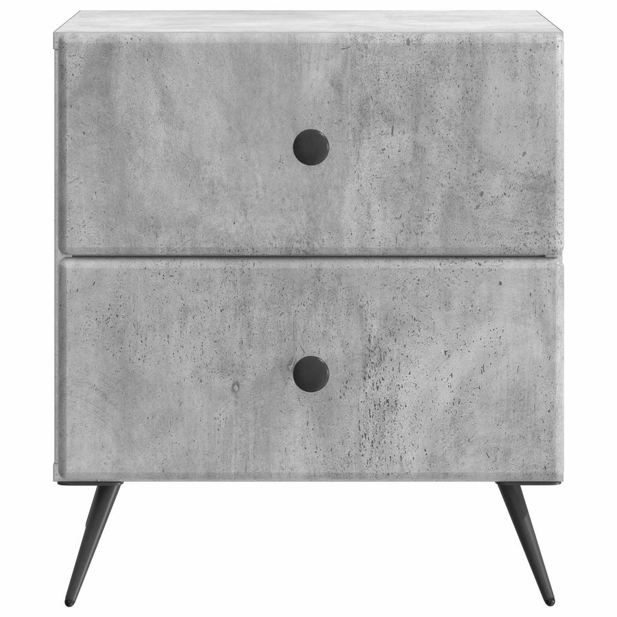 Nachtkastje Betongrijs 43 x 34,5 x 47,5 cm Bewerkt hout