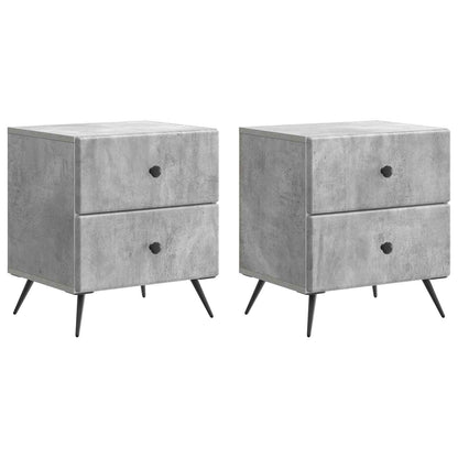 Nachtkastje 2 pcs Betongrijs 43 x 34,5 x 47,5 cm Bewerkt hout