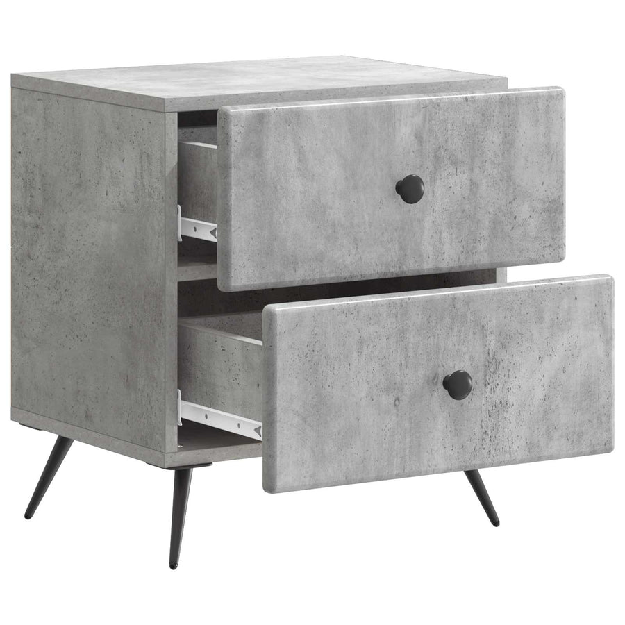 Nachtkastje 2 pcs Betongrijs 43 x 34,5 x 47,5 cm Bewerkt hout