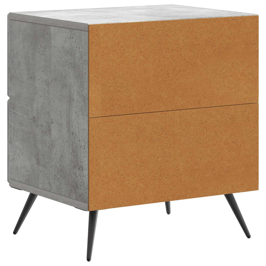 Nachtkastje 2 pcs Betongrijs 43 x 34,5 x 47,5 cm Bewerkt hout