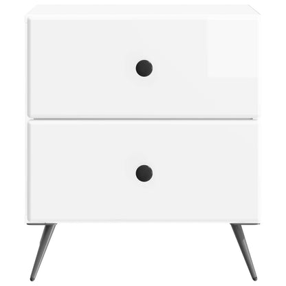 Nachtkastje Hoogglans Wit 43 x 34,5 x 47,5 cm Bewerkt hout