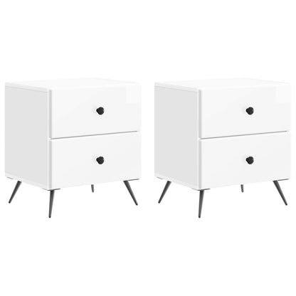 Nachtkastje met lade 2 pcs Hoogglans Wit 43 x 34,5 x 47,5 cm