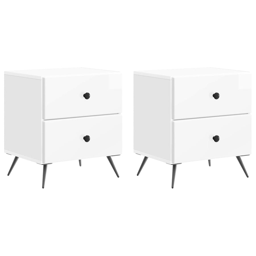 Nachtkastje met lade 2 pcs Hoogglans Wit 43 x 34,5 x 47,5 cm