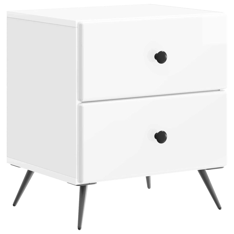 Nachtkastje met lade 2 pcs Hoogglans Wit 43 x 34,5 x 47,5 cm