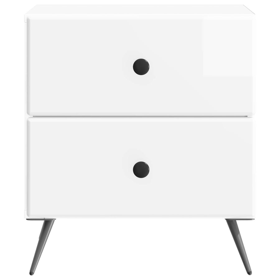 Nachtkastje met lade 2 pcs Hoogglans Wit 43 x 34,5 x 47,5 cm