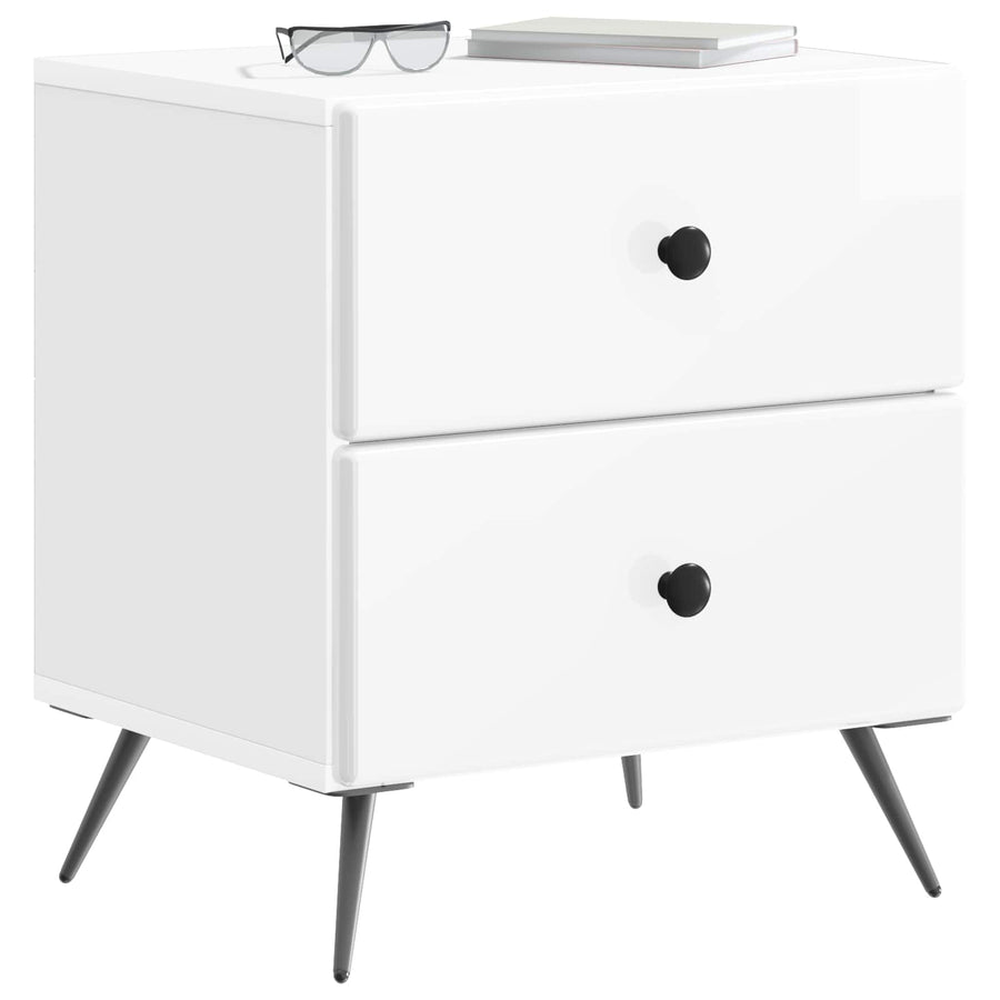 Nachtkastje met lade 2 pcs Hoogglans Wit 43 x 34,5 x 47,5 cm