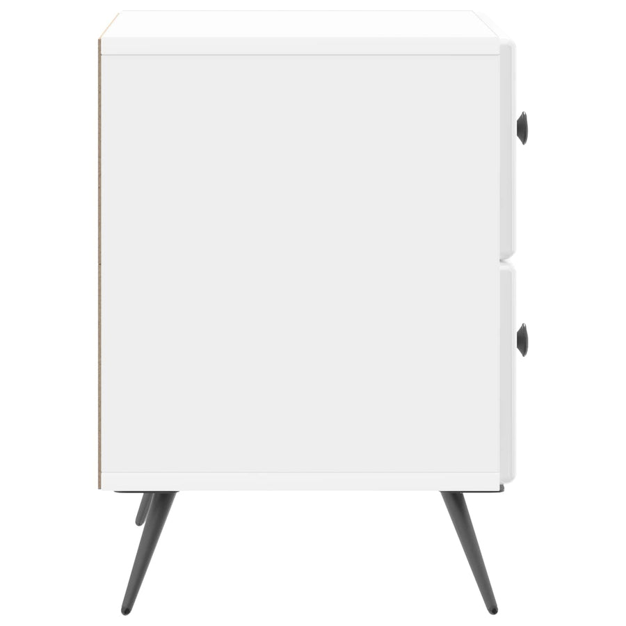 Nachtkastje met lade 2 pcs Hoogglans Wit 43 x 34,5 x 47,5 cm